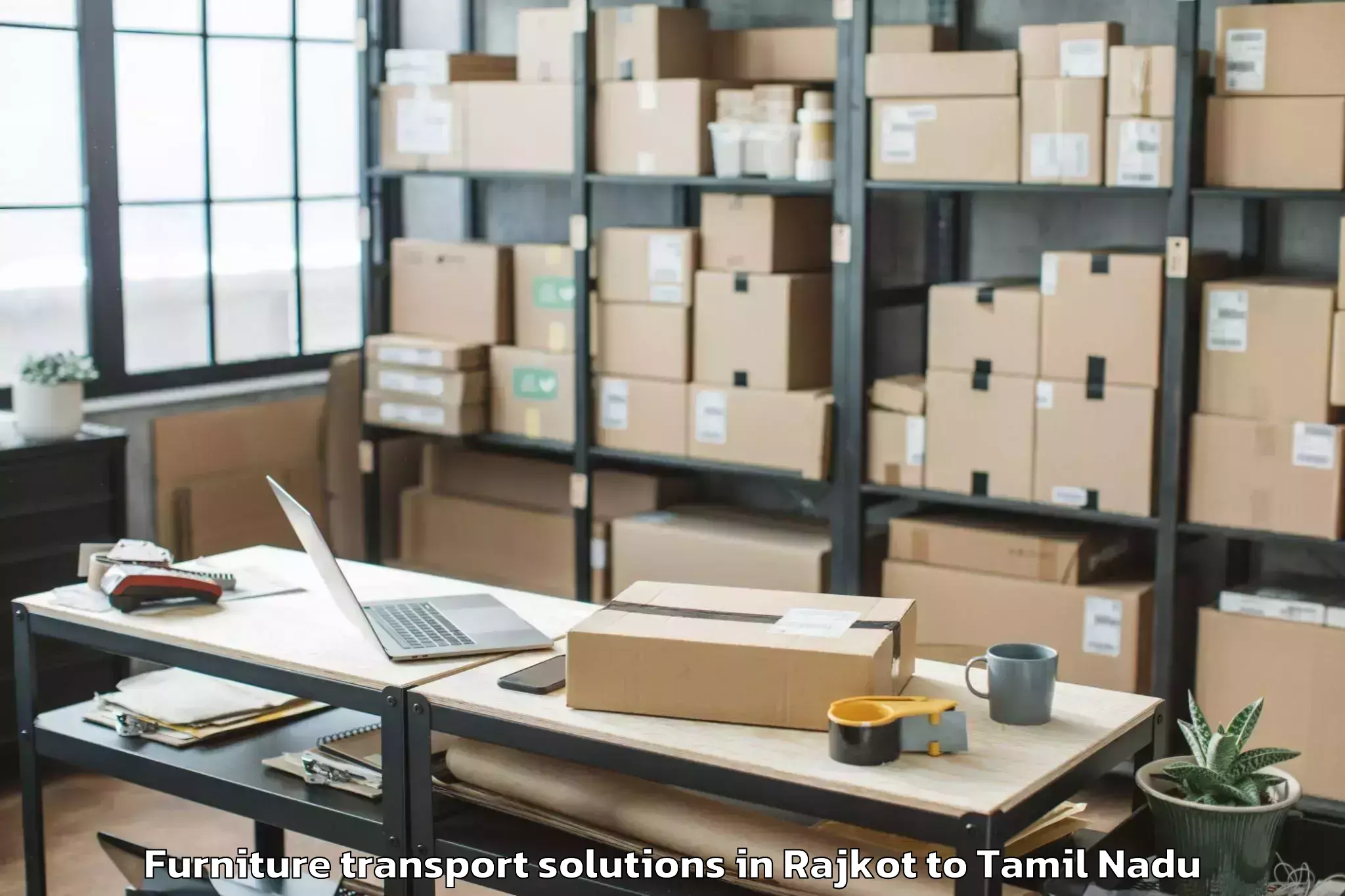 Trusted Rajkot to Tirupathur Furniture Transport Solutions